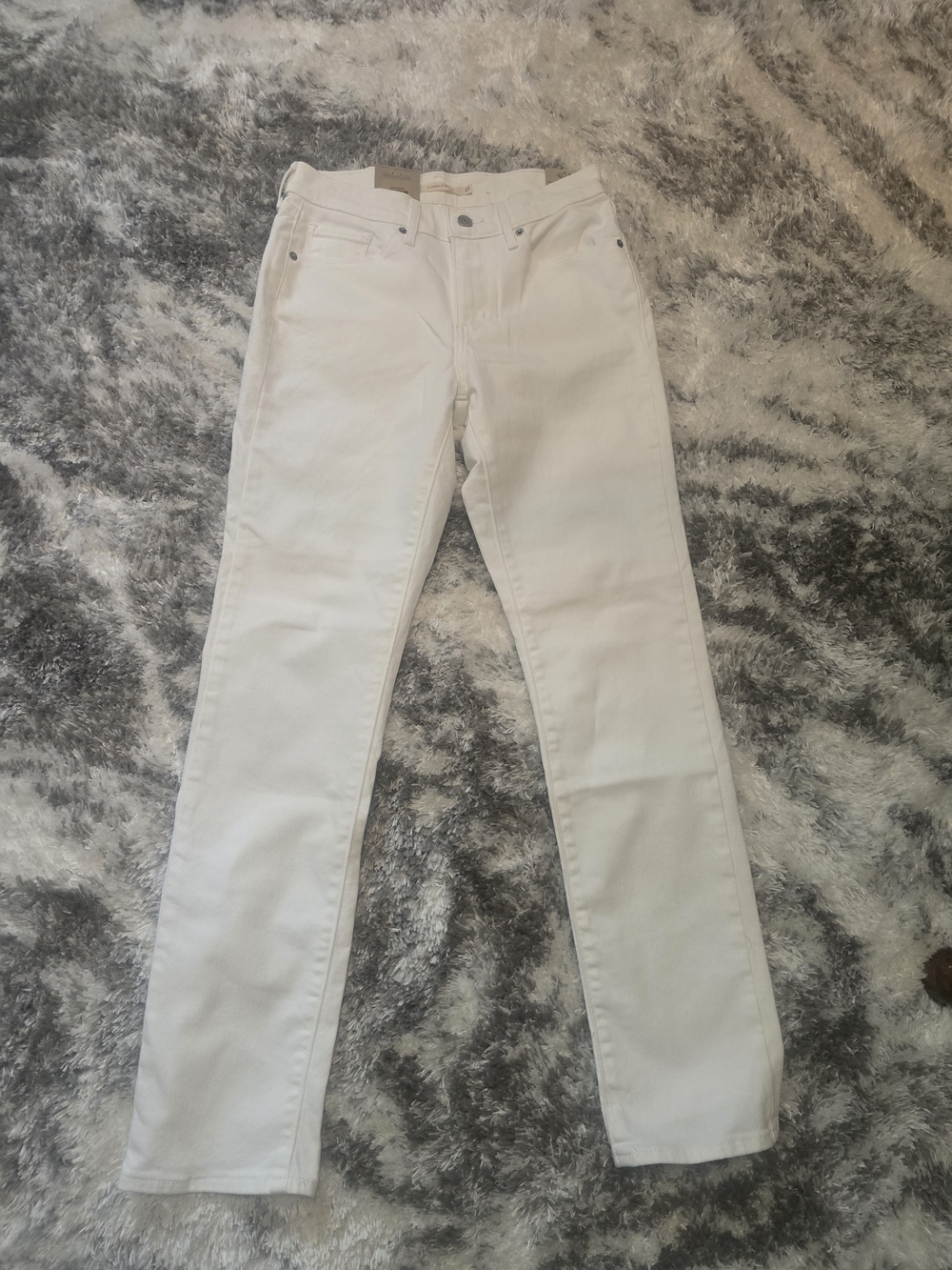 Levis Women's White Straight Jeans
